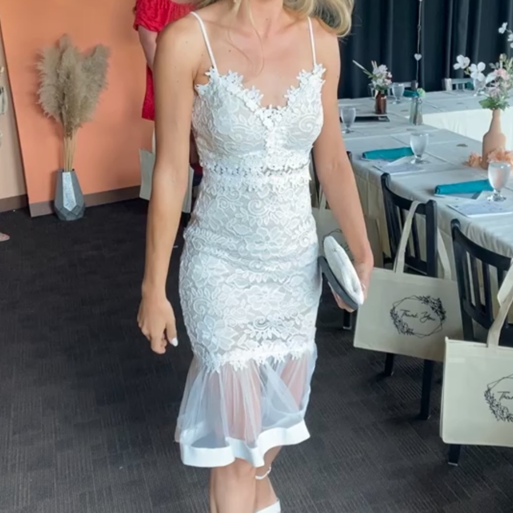 White Lace Bridal Shower Dress